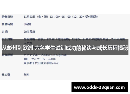 从彭州到欧洲 六名学生试训成功的秘诀与成长历程揭秘